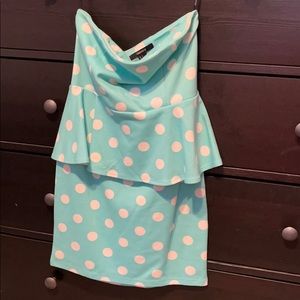 Strapless Polka Dot Dress